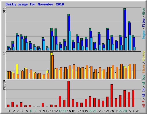 Daily usage for November 2010