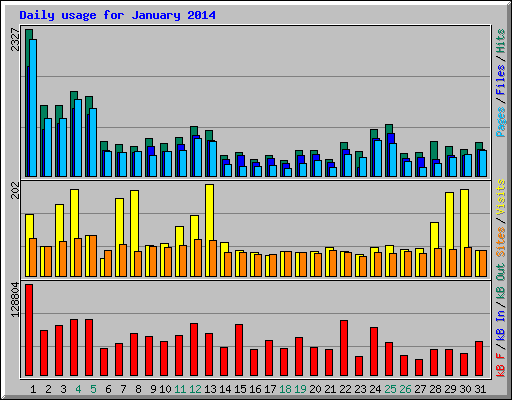 Daily usage for January 2014