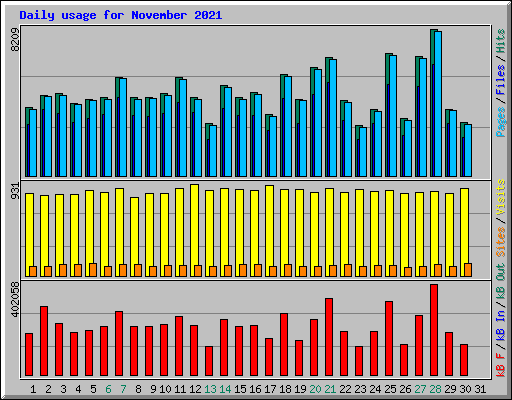 Daily usage for November 2021