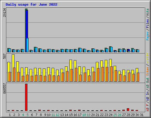 Daily usage for June 2022