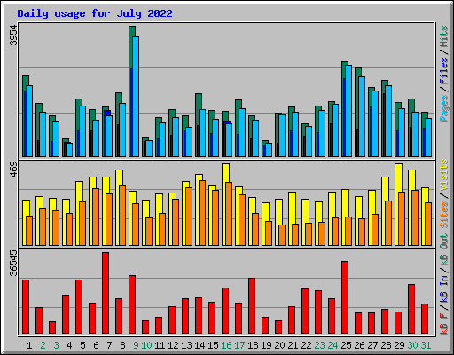 Daily usage for July 2022