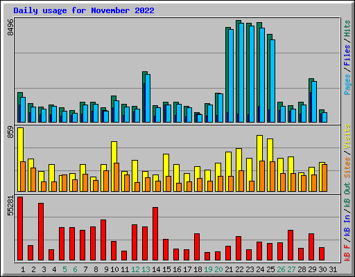 Daily usage for November 2022