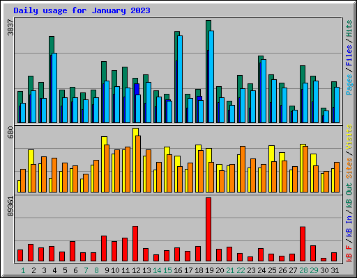 Daily usage for January 2023