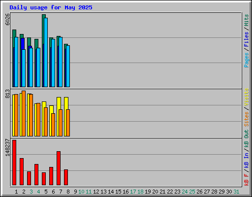 Daily usage for May 2025