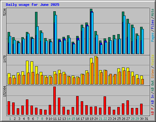 Daily usage for June 2025
