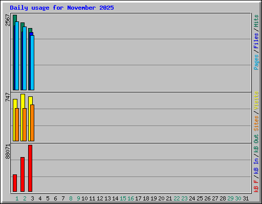 Daily usage for November 2025