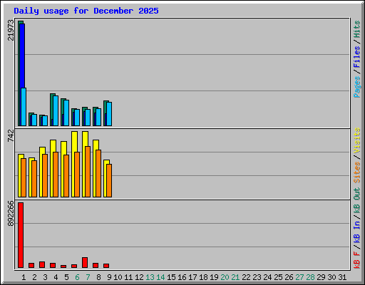 Daily usage for December 2025