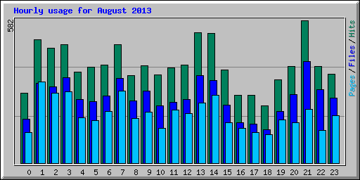 Hourly usage for August 2013