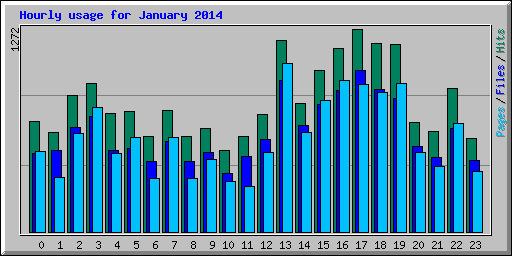 Hourly usage for January 2014