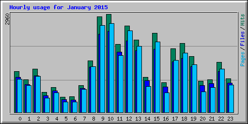 Hourly usage for January 2015