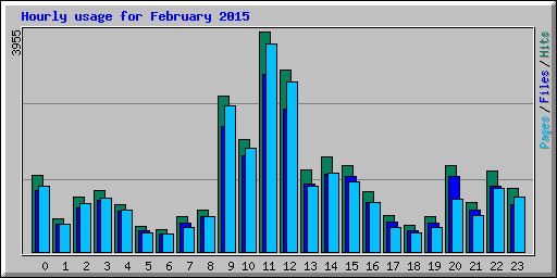Hourly usage for February 2015