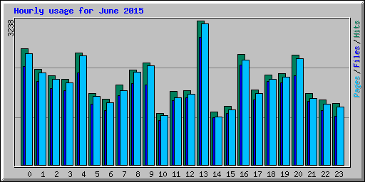 Hourly usage for June 2015