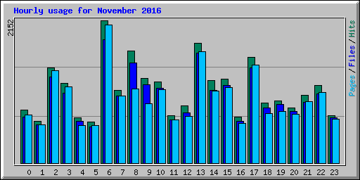 Hourly usage for November 2016