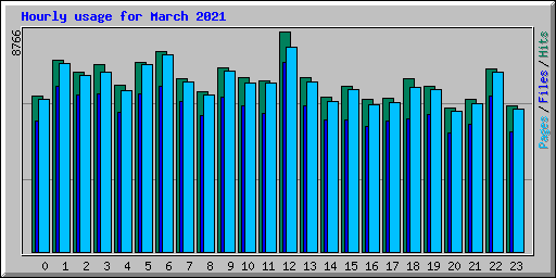 Hourly usage for March 2021