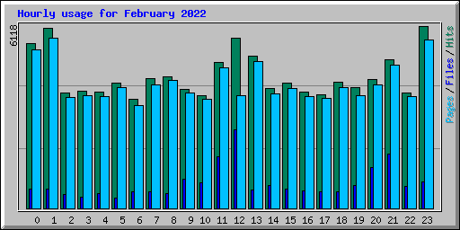 Hourly usage for February 2022