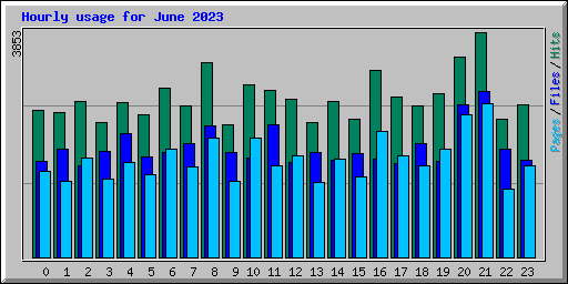 Hourly usage for June 2023