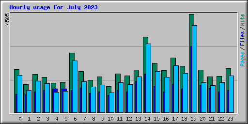 Hourly usage for July 2023