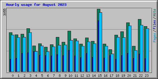 Hourly usage for August 2023