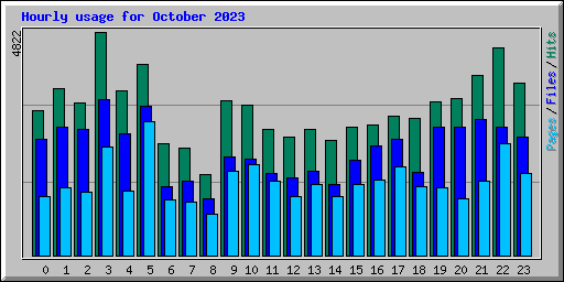 Hourly usage for October 2023