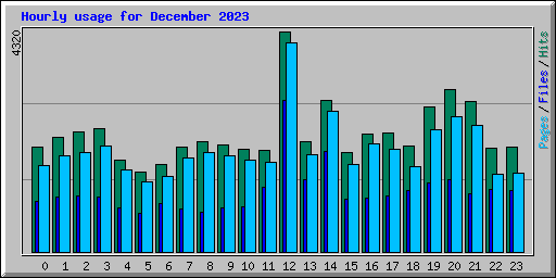 Hourly usage for December 2023