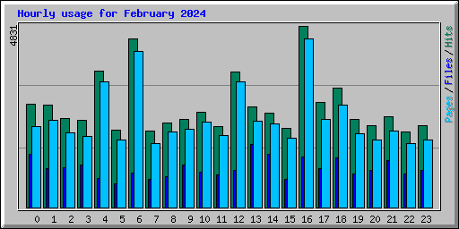 Hourly usage for February 2024